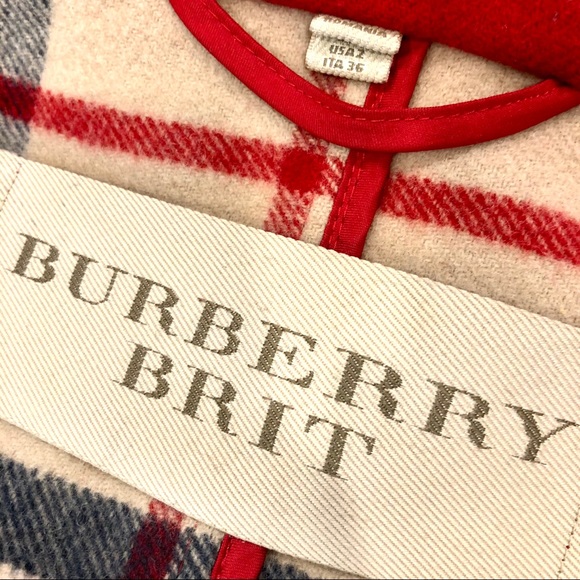 Burberry Brit Wool Duffle Coat- Red Size US 2 - Picture 6 of 8